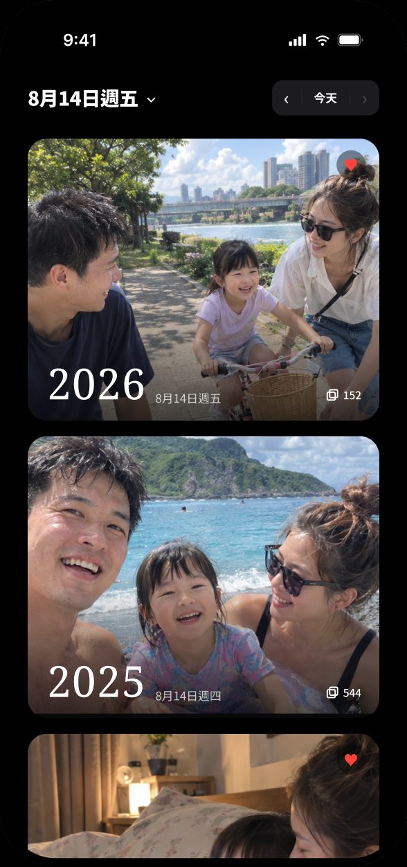 年份單欄檢視：每年一張大圖